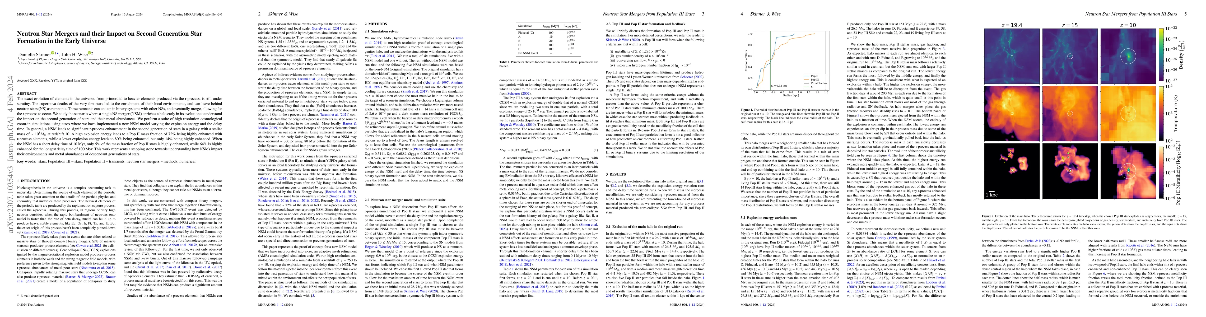 Thumbnail for Neutron Star Mergers and their Impact on Second Generation Star
  Formation in the Early Universe