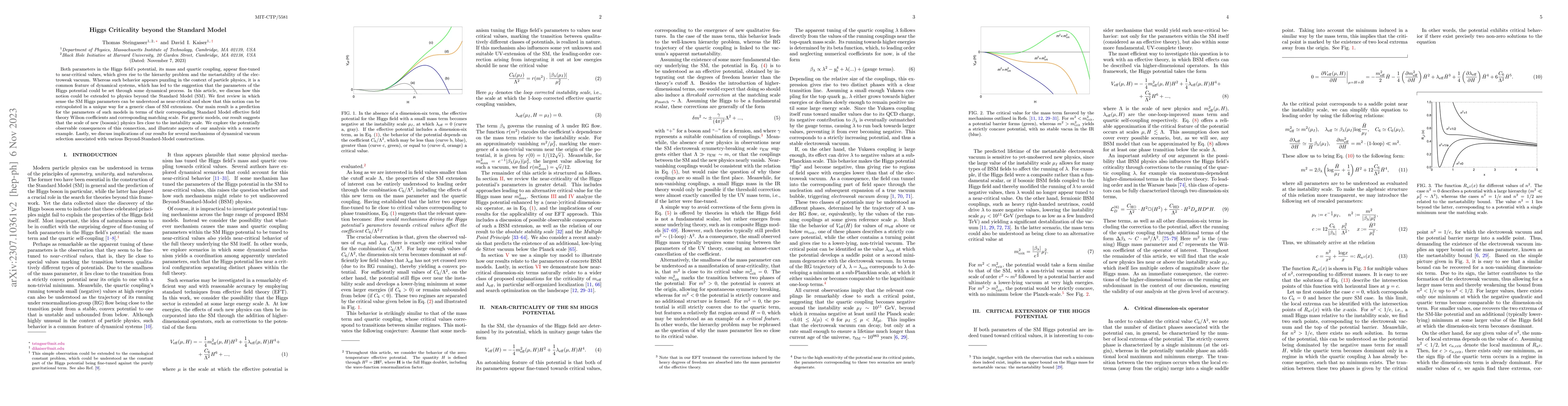Thumbnail for Higgs Criticality beyond the Standard Model
