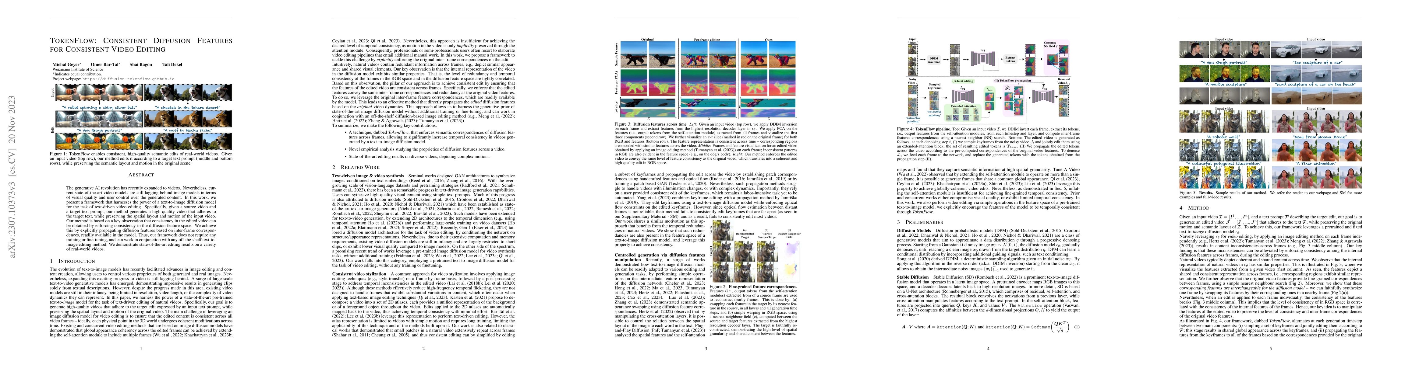Thumbnail for TokenFlow: Consistent Diffusion Features for Consistent Video Editing