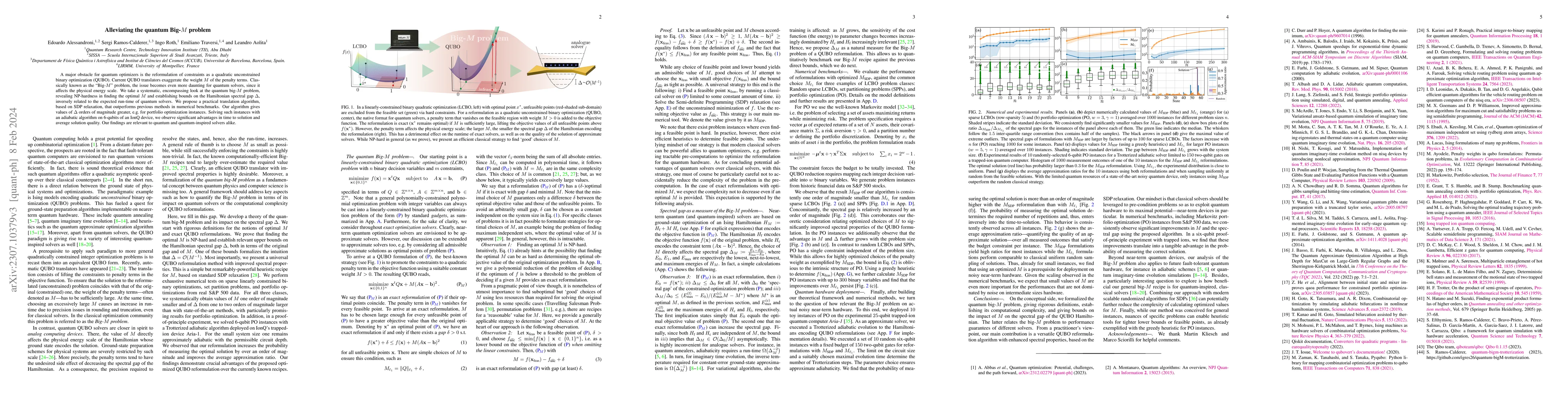Thumbnail for Alleviating the quantum Big-$M$ problem