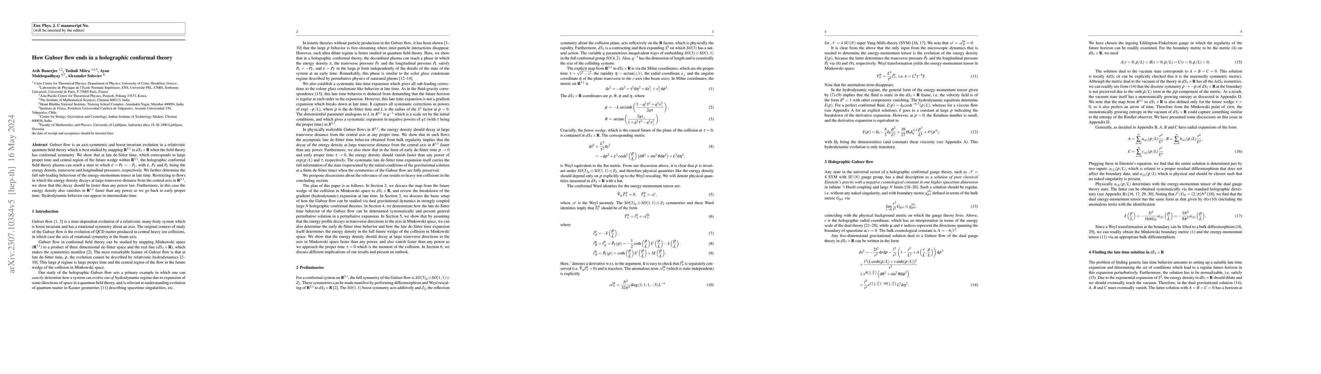 Thumbnail for How Gubser flow ends in a holographic conformal theory