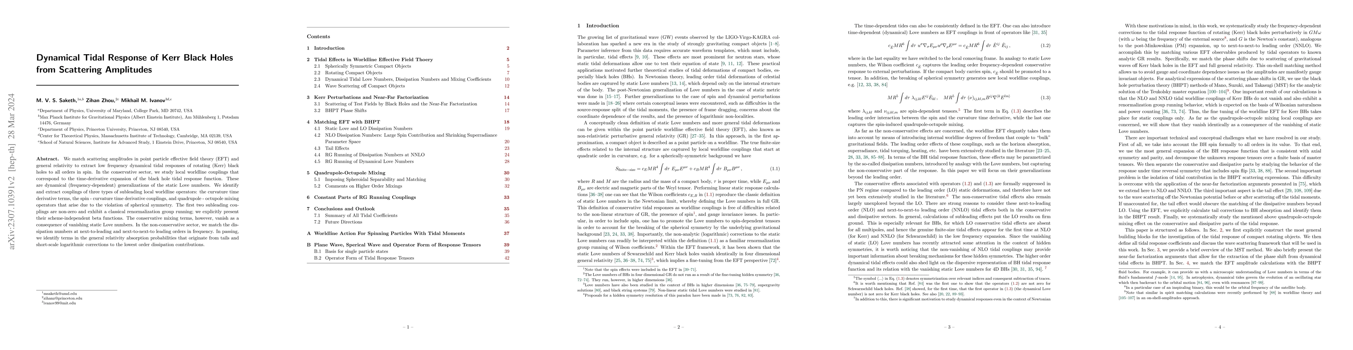 Thumbnail for Dynamical Tidal Response of Kerr Black Holes from Scattering Amplitudes