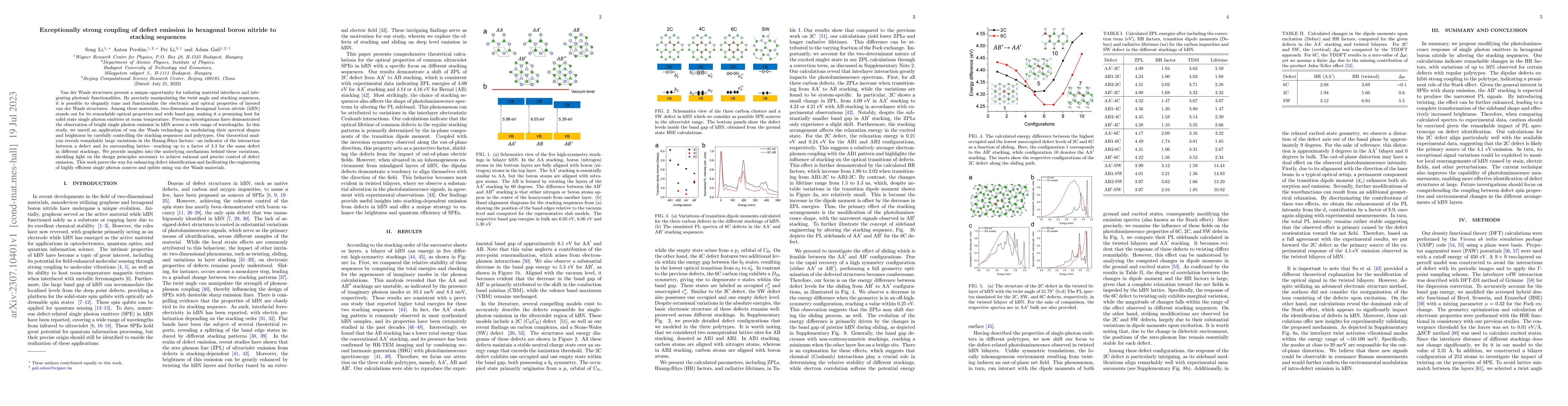 Thumbnail for Exceptionally strong coupling of defect emission in hexagonal boron
  nitride to stacking sequences