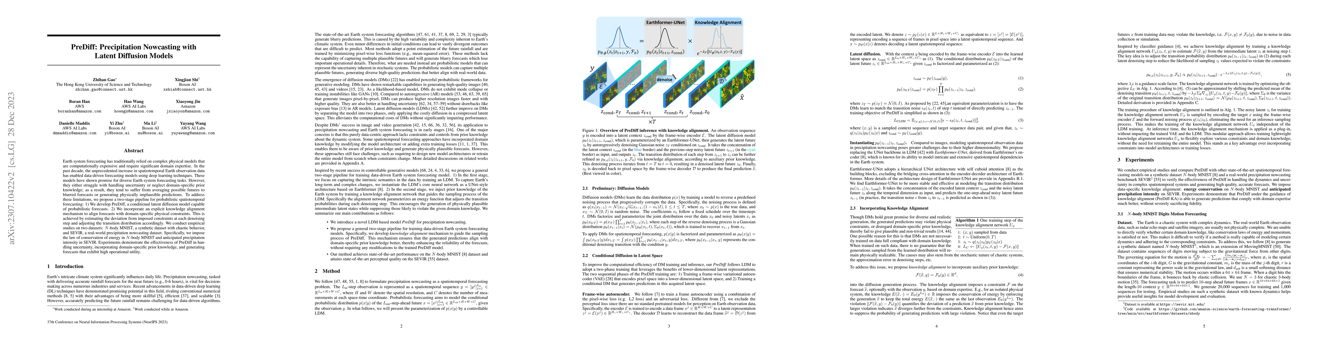 Thumbnail for PreDiff: Precipitation Nowcasting with Latent Diffusion Models