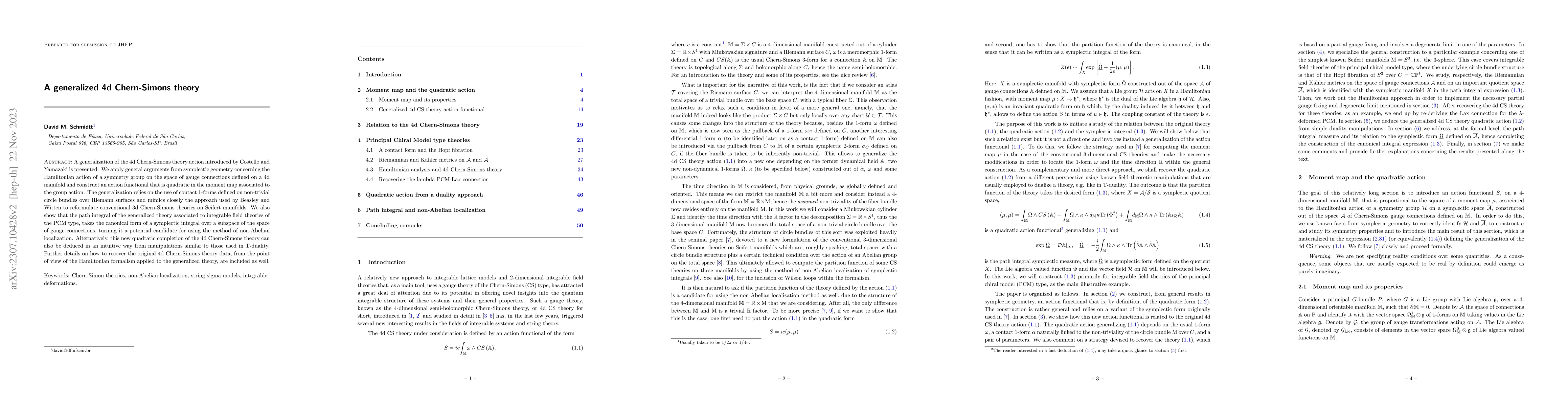 Thumbnail for A generalized 4d Chern-Simons theory