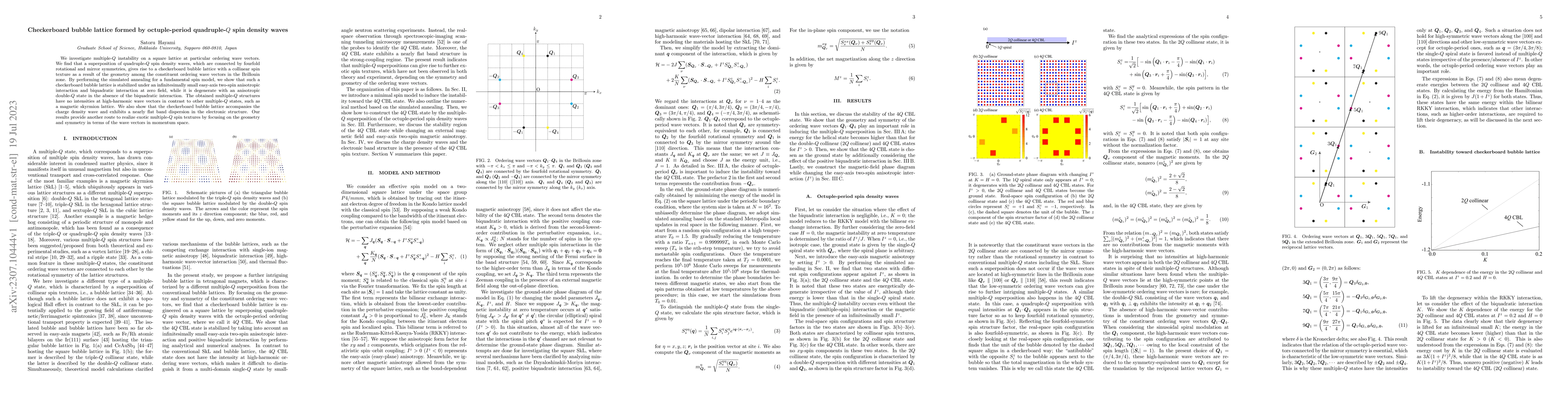 Thumbnail for Checkerboard bubble lattice formed by octuple-period quadruple-$Q$ spin
  density waves