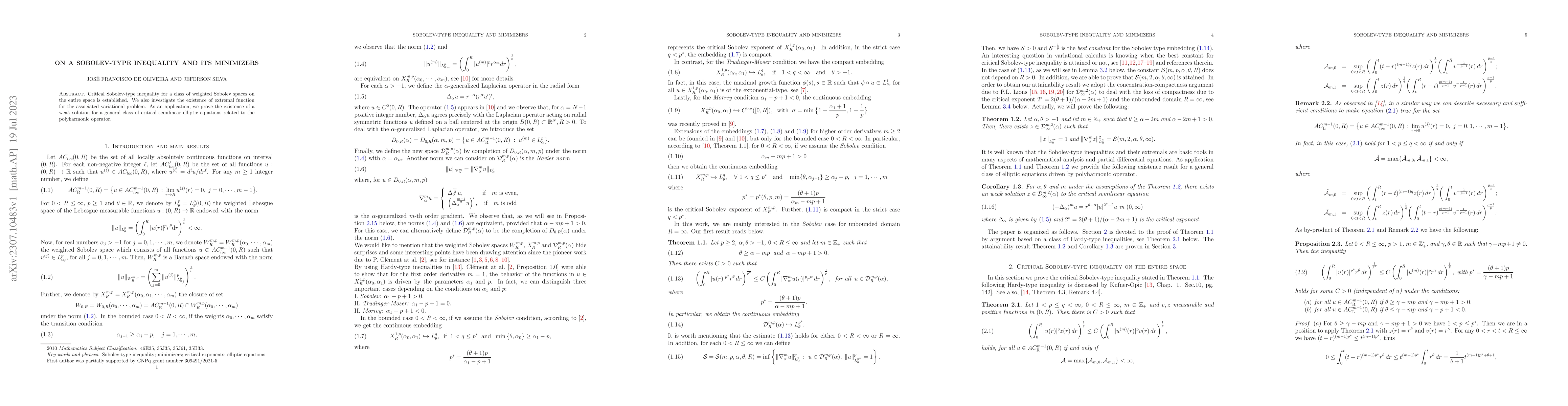 Thumbnail for On a Sobolev-type inequality and its minimizers