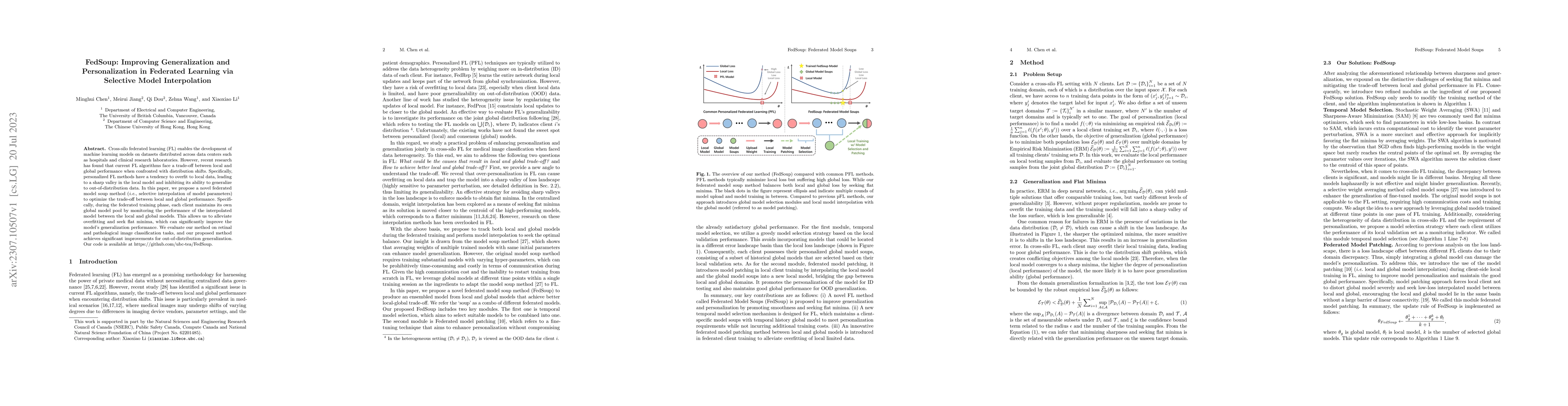 Thumbnail for FedSoup: Improving Generalization and Personalization in Federated
  Learning via Selective Model Interpolation