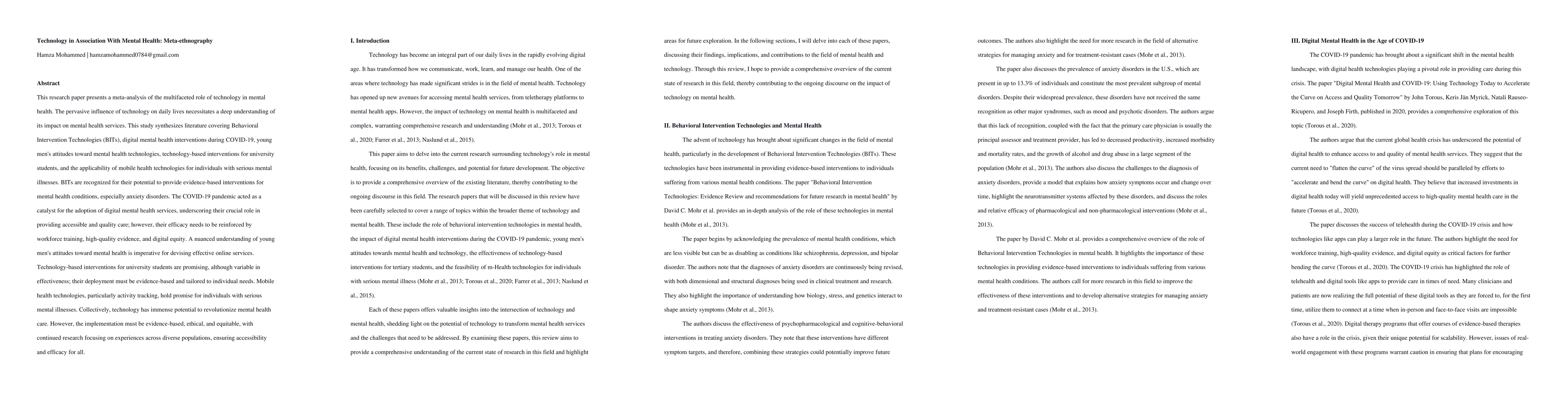 Thumbnail for Technology in Association With Mental Health: Meta-ethnography