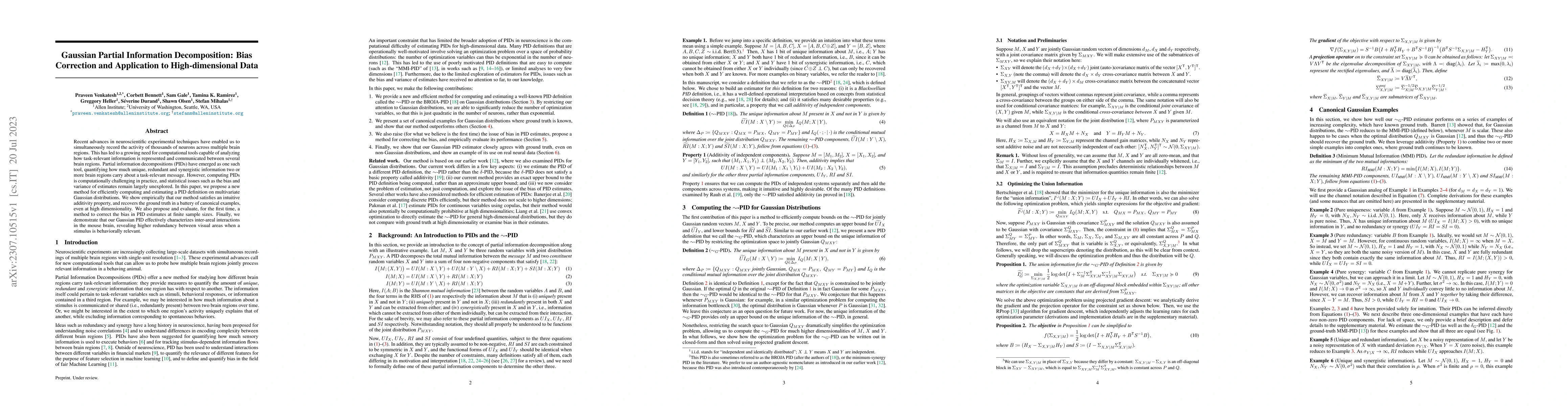 Thumbnail for Gaussian Partial Information Decomposition: Bias Correction and
  Application to High-dimensional Data