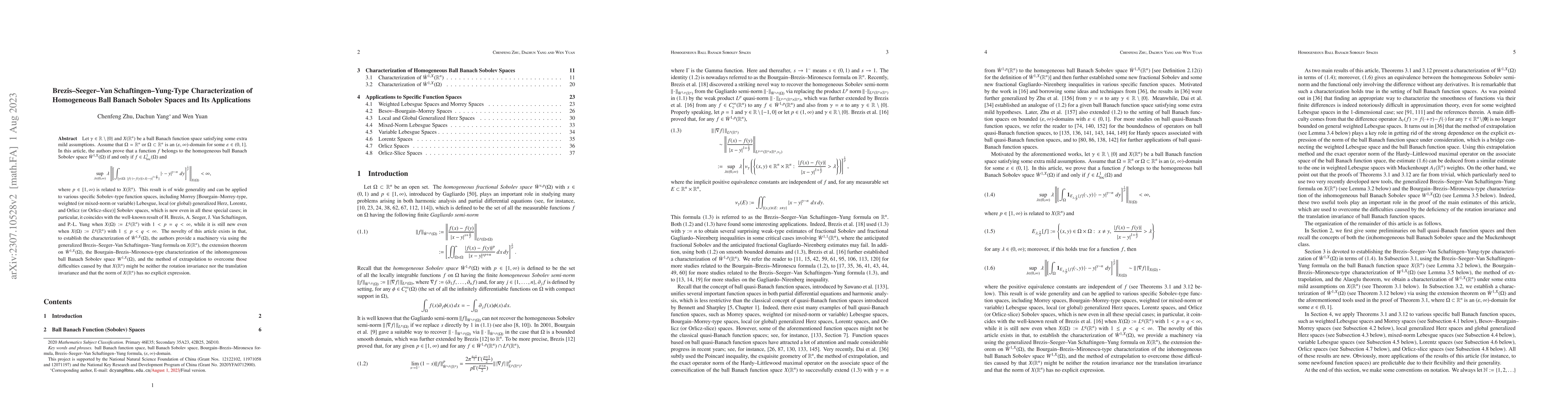 Thumbnail for Brezis--Seeger--Van Schaftingen--Yung-Type Characterization of
  Homogeneous Ball Banach Sobolev Spaces and Its Applications