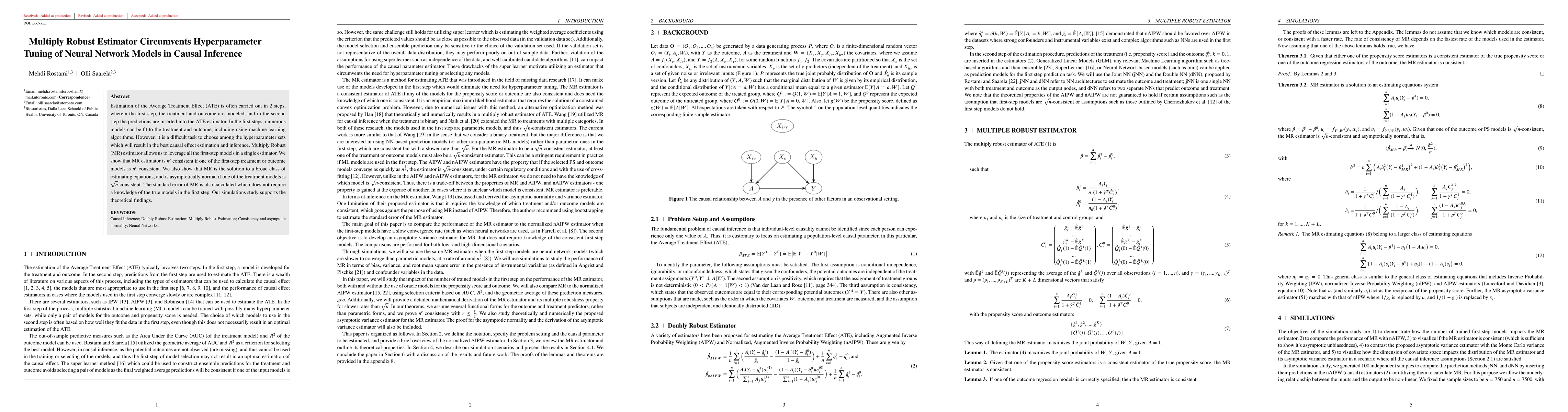 Thumbnail for Multiply Robust Estimator Circumvents Hyperparameter Tuning of Neural
  Network Models in Causal Inference