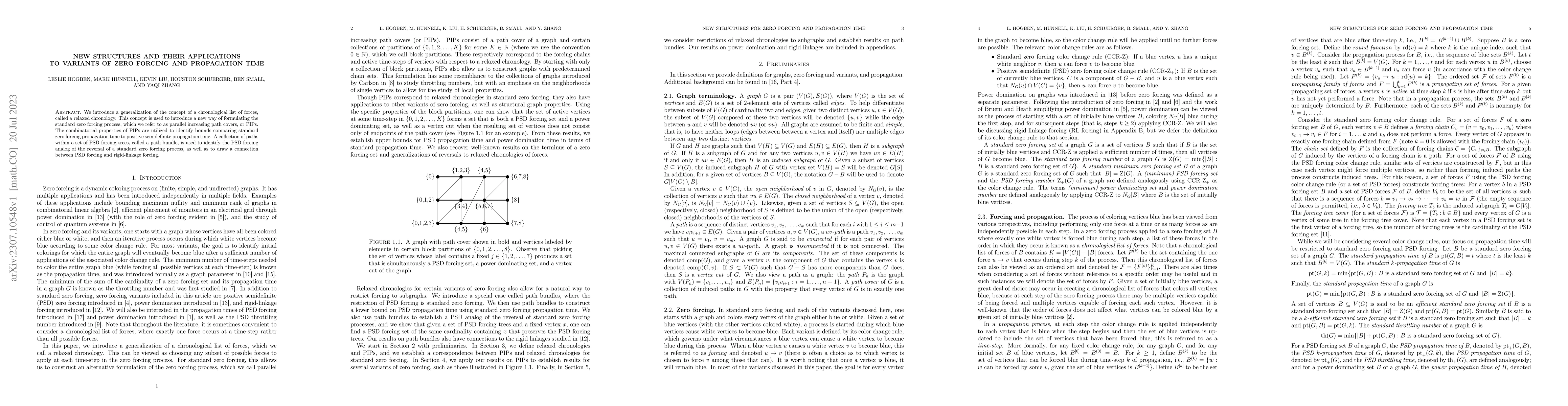 Thumbnail for New Structures and their Applications to Variants of Zero Forcing and
  Propagation Time