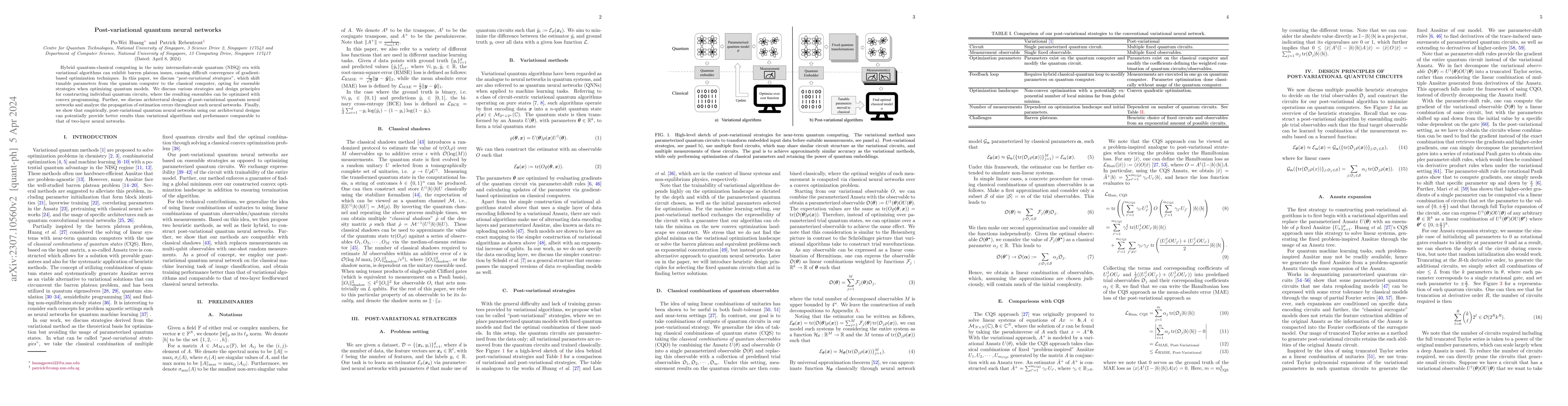Thumbnail for Post-variational quantum neural networks