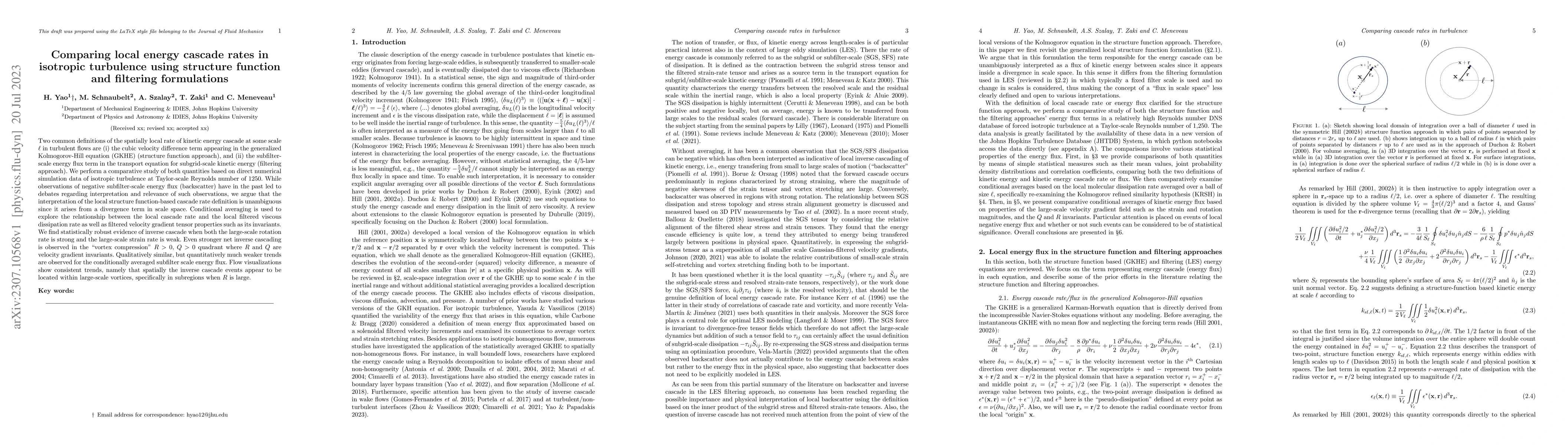Thumbnail for Comparing local energy cascade rates in isotropic turbulence using
  structure function and filtering formulations