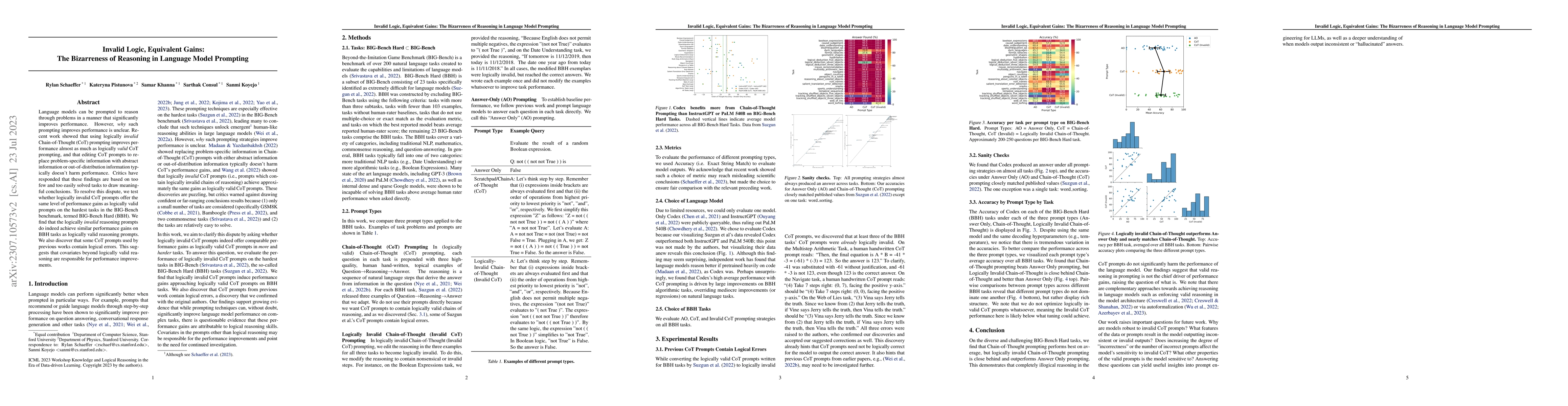 Thumbnail for Invalid Logic, Equivalent Gains: The Bizarreness of Reasoning in
  Language Model Prompting