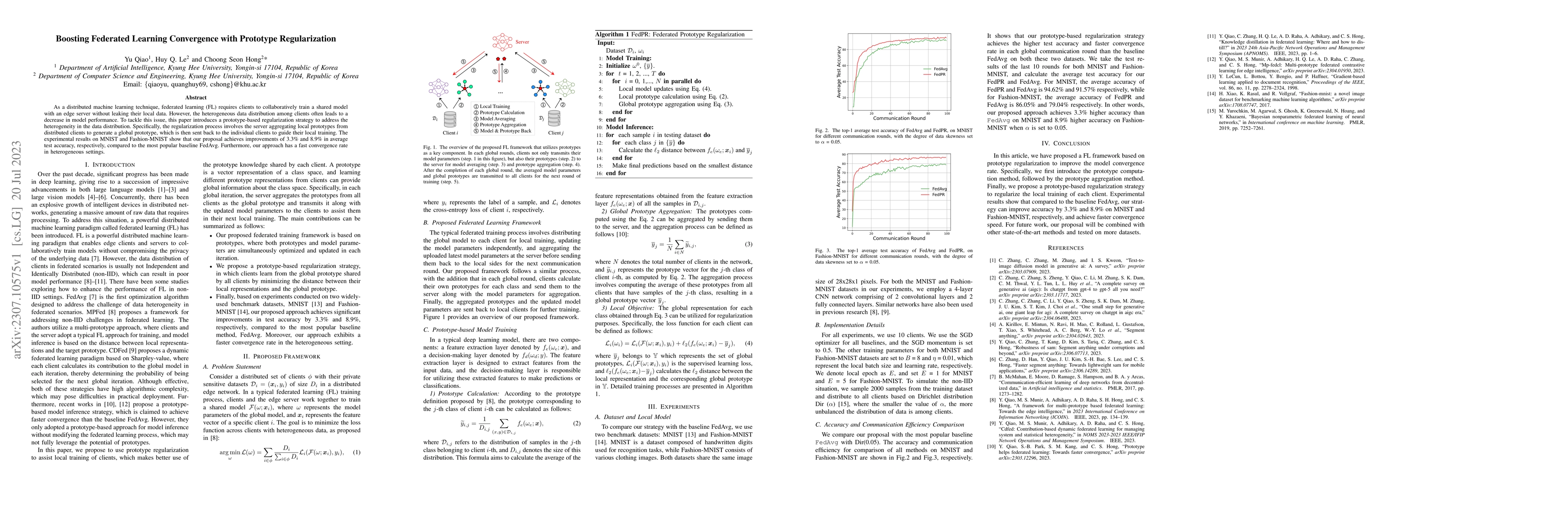 Thumbnail for Boosting Federated Learning Convergence with Prototype Regularization