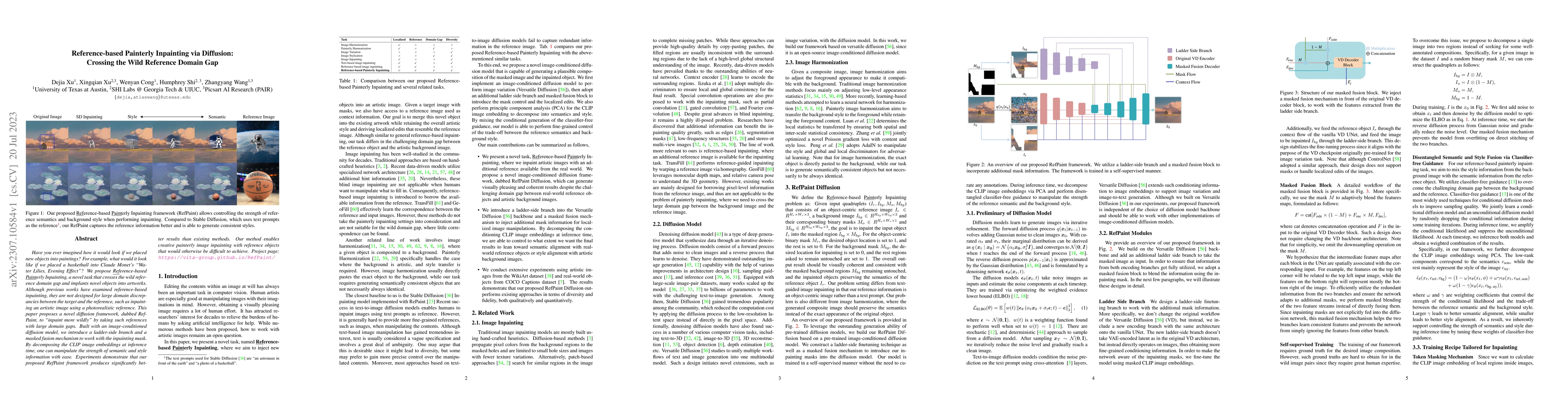 Thumbnail for Reference-based Painterly Inpainting via Diffusion: Crossing the Wild
  Reference Domain Gap