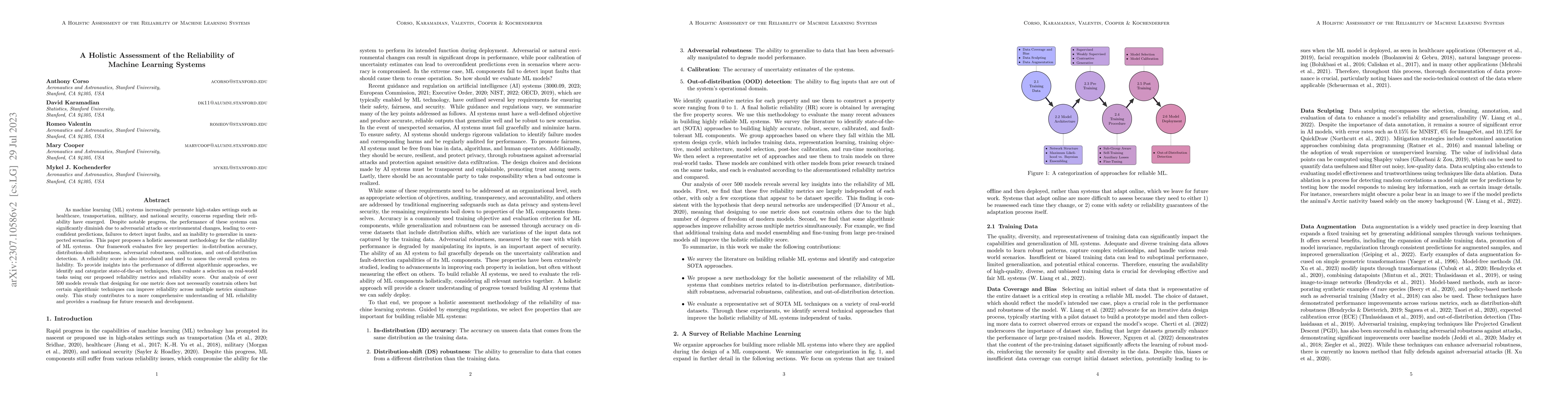 Thumbnail for A Holistic Assessment of the Reliability of Machine Learning Systems