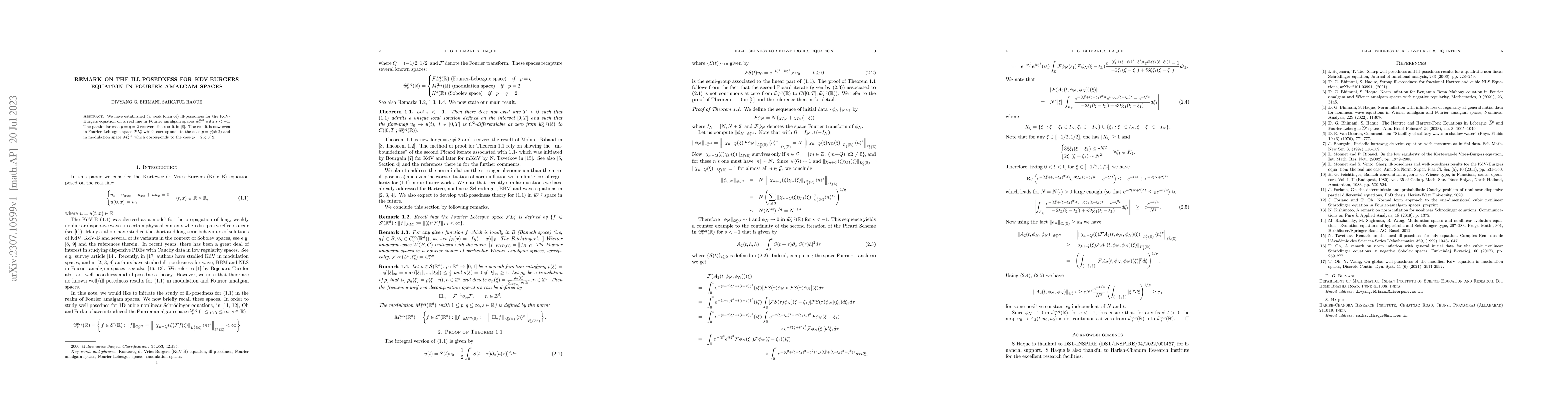 Thumbnail for Remark on the ill-posedness for KdV-Burgers equation in Fourier amalgam
  spaces