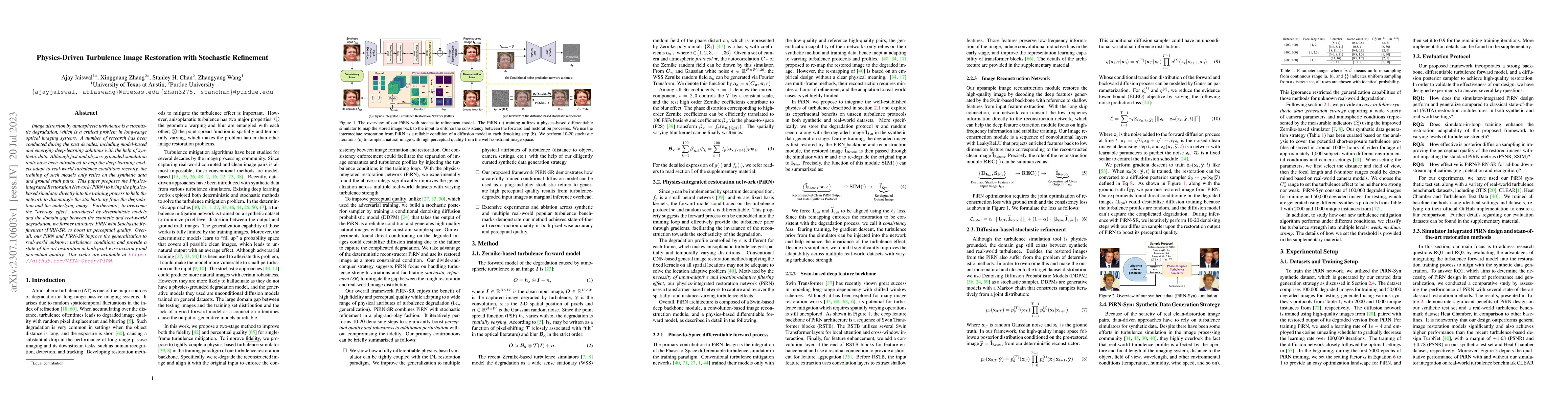 Thumbnail for Physics-Driven Turbulence Image Restoration with Stochastic Refinement