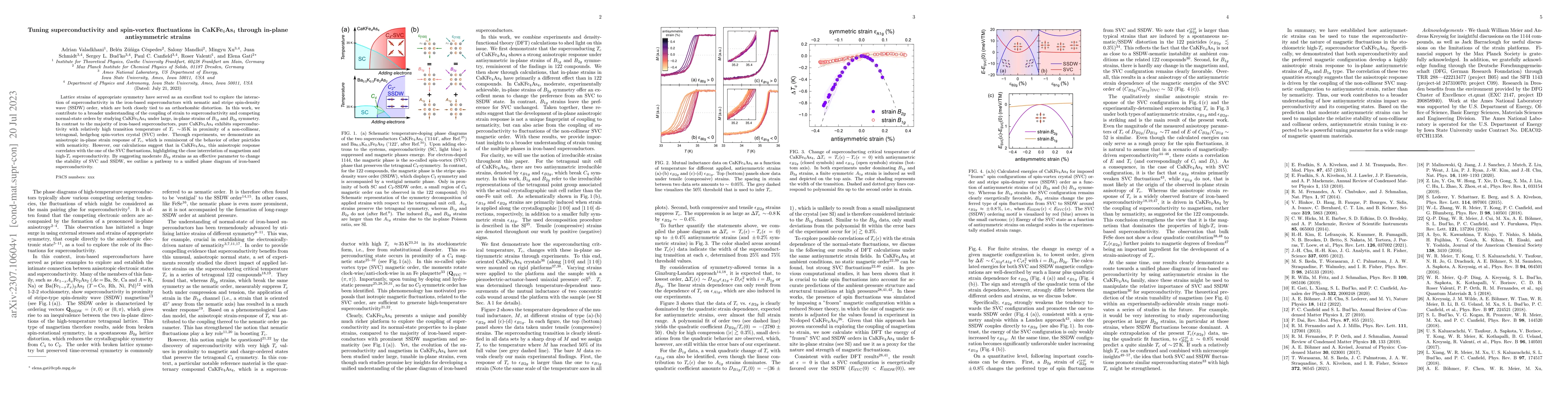 Thumbnail for Tuning superconductivity and spin-vortex fluctuations in CaKFe$_4$As$_4$
  through in-plane antisymmetric strains
