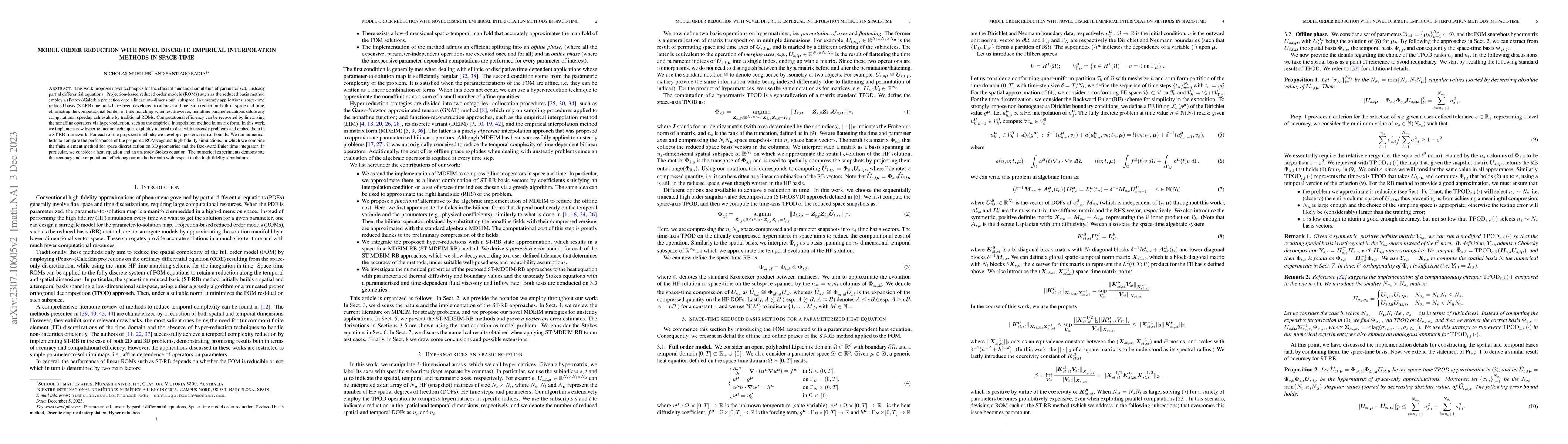 Thumbnail for Model order reduction with novel discrete empirical interpolation
  methods in space-time