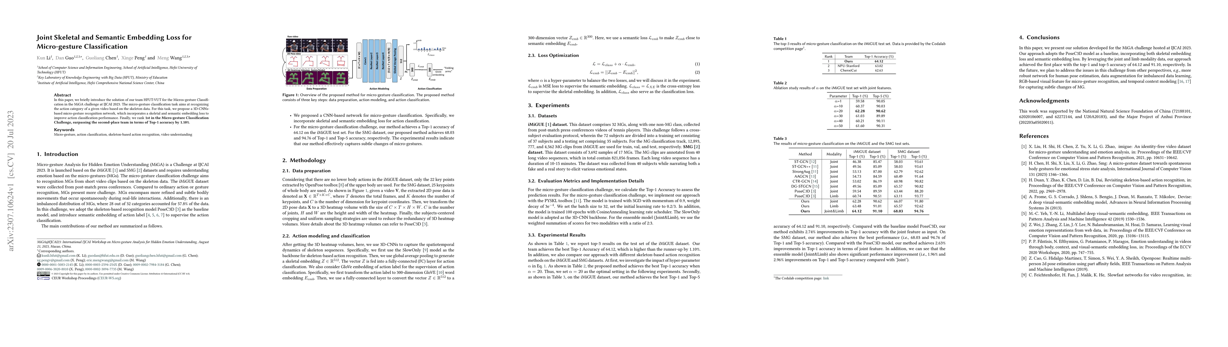 Thumbnail for Joint Skeletal and Semantic Embedding Loss for Micro-gesture
  Classification