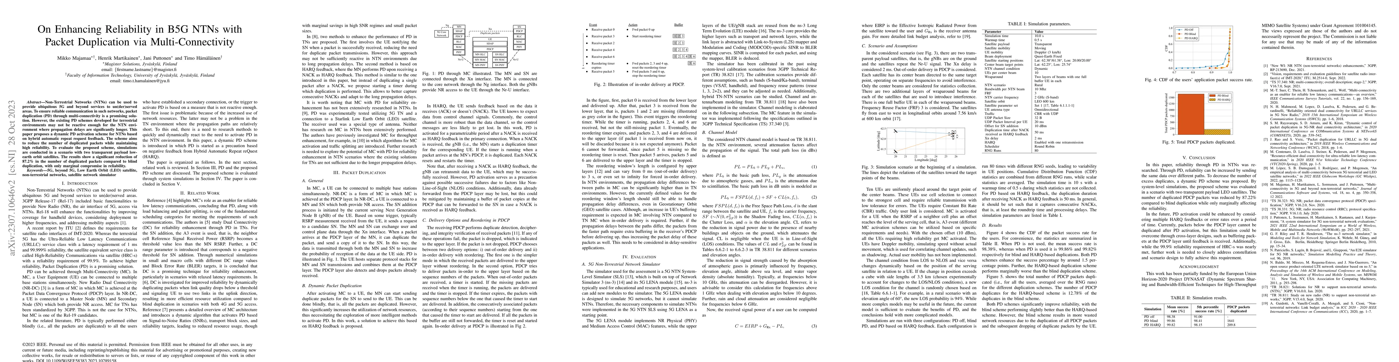 Thumbnail for On Enhancing Reliability in B5G NTNs with Packet Duplication via
  Multi-Connectivity