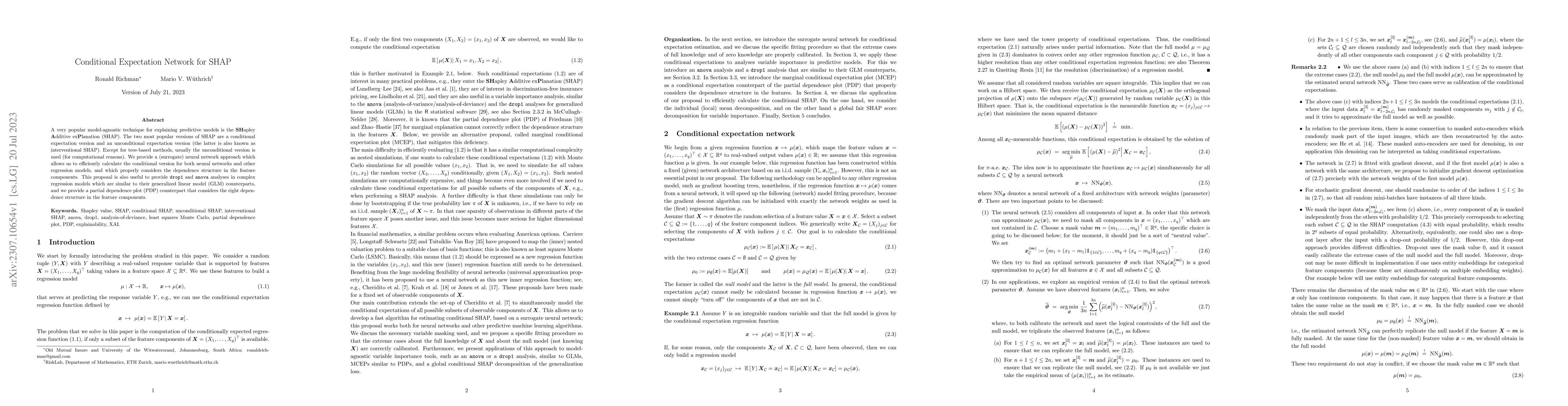 Thumbnail for Conditional expectation network for SHAP