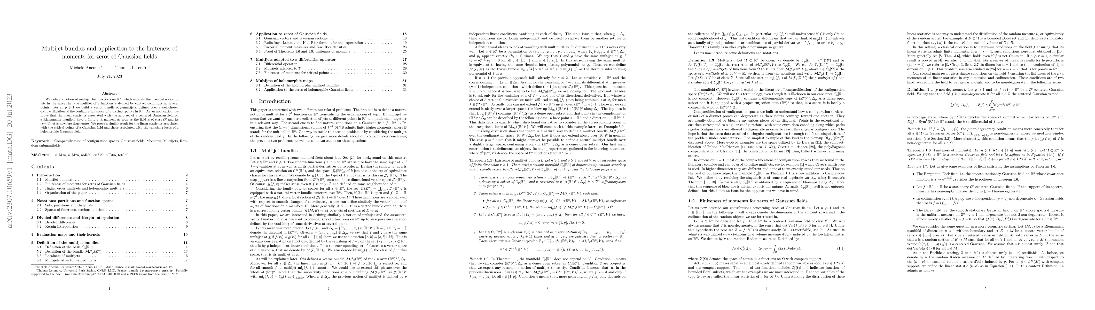 Thumbnail for Multijet bundles and application to the finiteness of moments for zeros
  of Gaussian fields