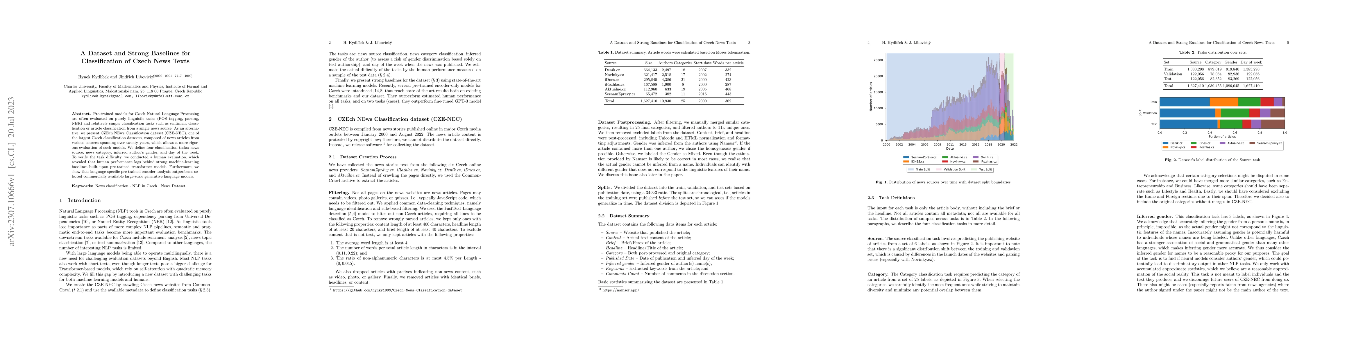 Thumbnail for A Dataset and Strong Baselines for Classification of Czech News Texts