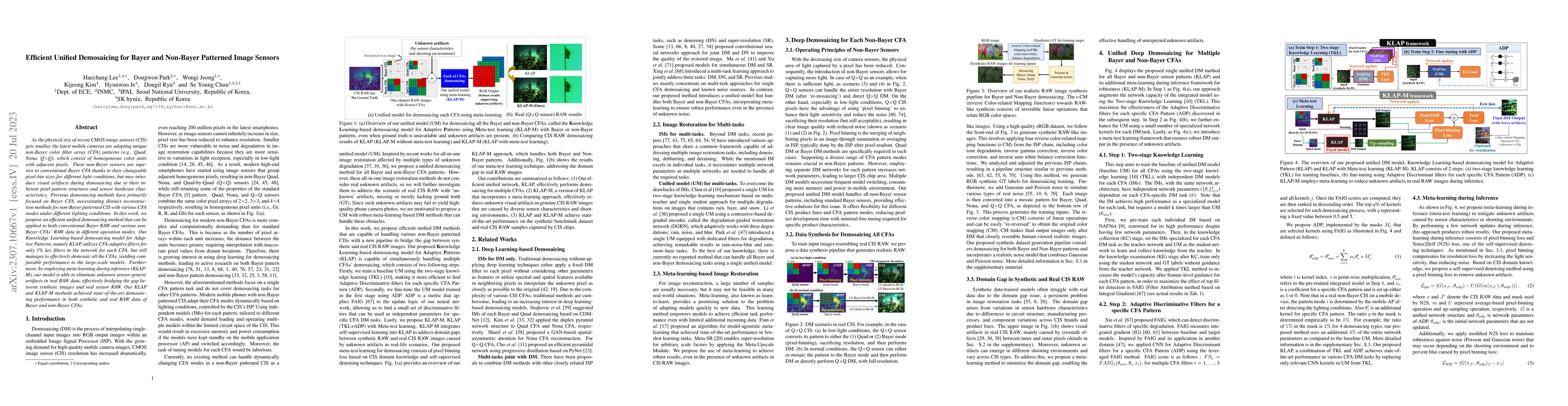 Thumbnail for Efficient Unified Demosaicing for Bayer and Non-Bayer Patterned Image
  Sensors