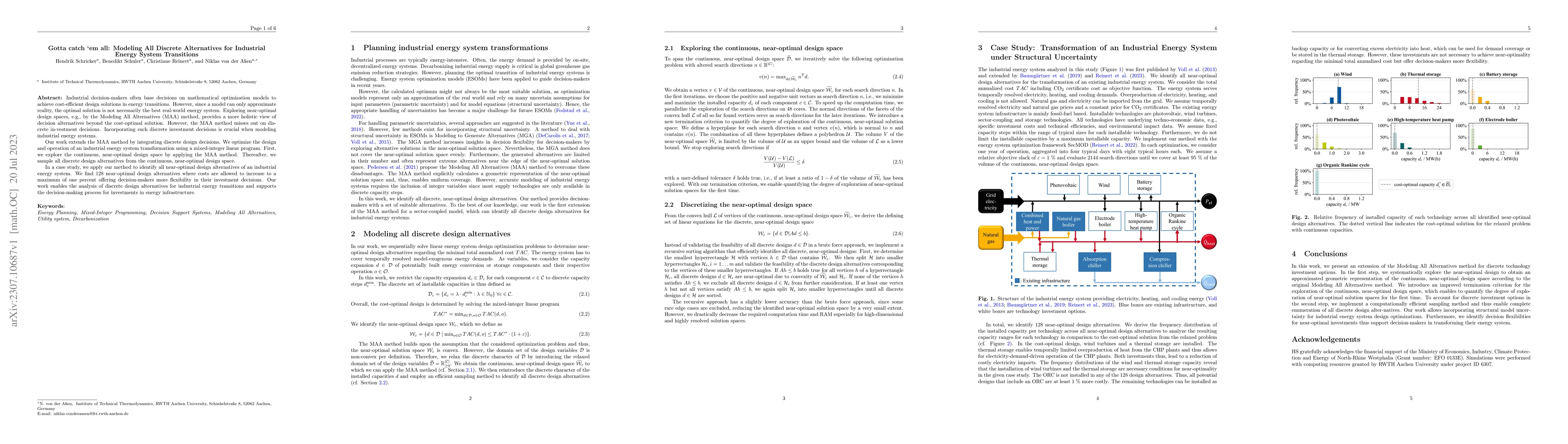 Thumbnail for Gotta catch 'em all: Modeling All Discrete Alternatives for Industrial
  Energy System Transitions