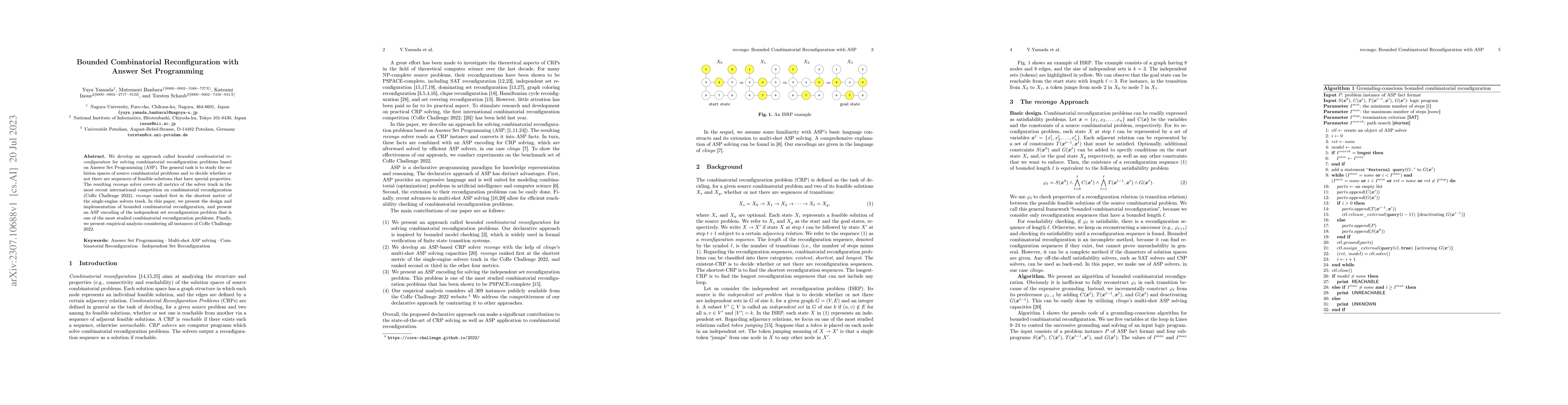 Thumbnail for Bounded Combinatorial Reconfiguration with Answer Set Programming