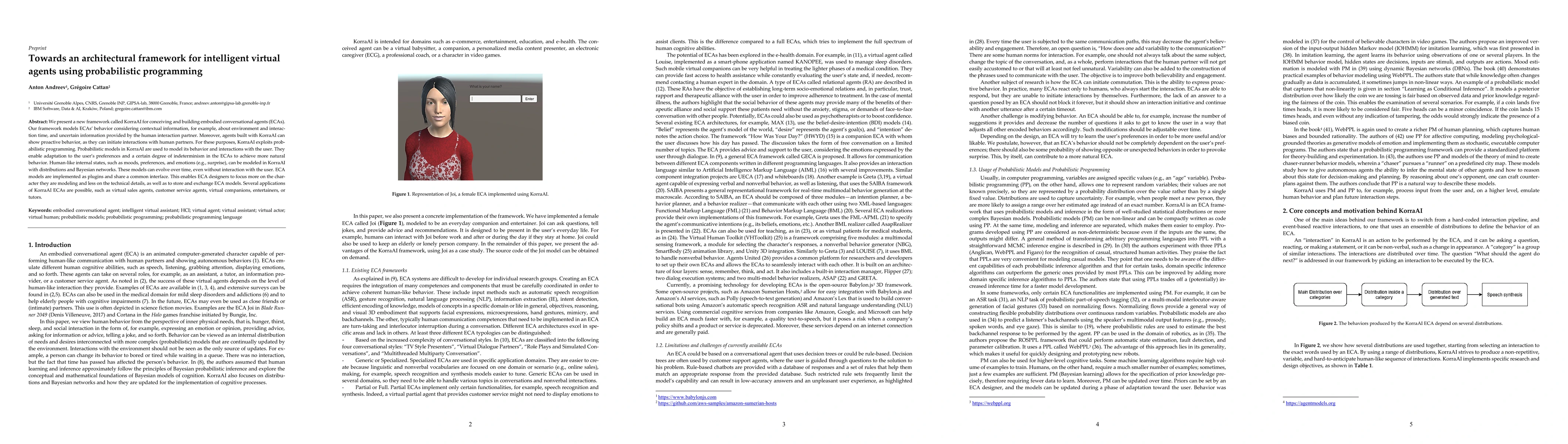 Thumbnail for Towards an architectural framework for intelligent virtual agents using
  probabilistic programming