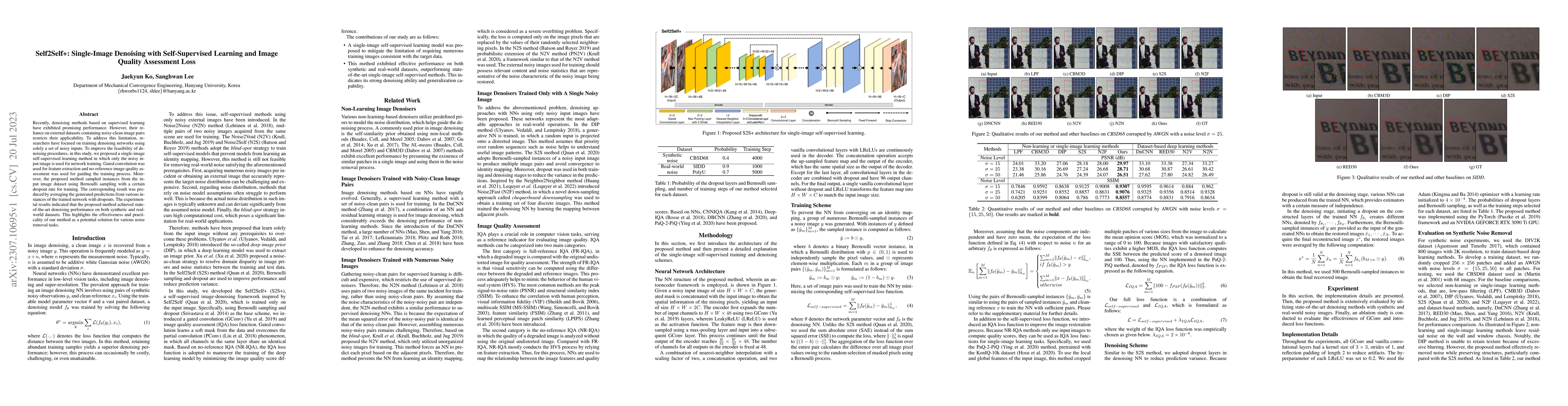 Thumbnail for Self2Self+: Single-Image Denoising with Self-Supervised Learning and
  Image Quality Assessment Loss