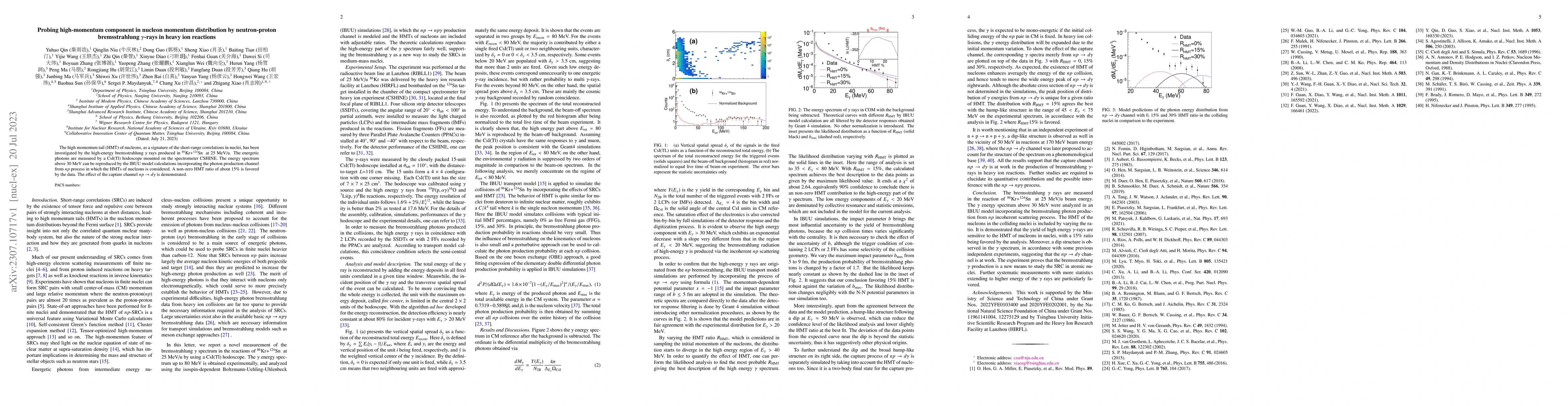 Thumbnail for Probing high-momentum component in nucleon momentum distribution by
  neutron-proton bremsstrahlung {\gamma}-rays in heavy ion reactions