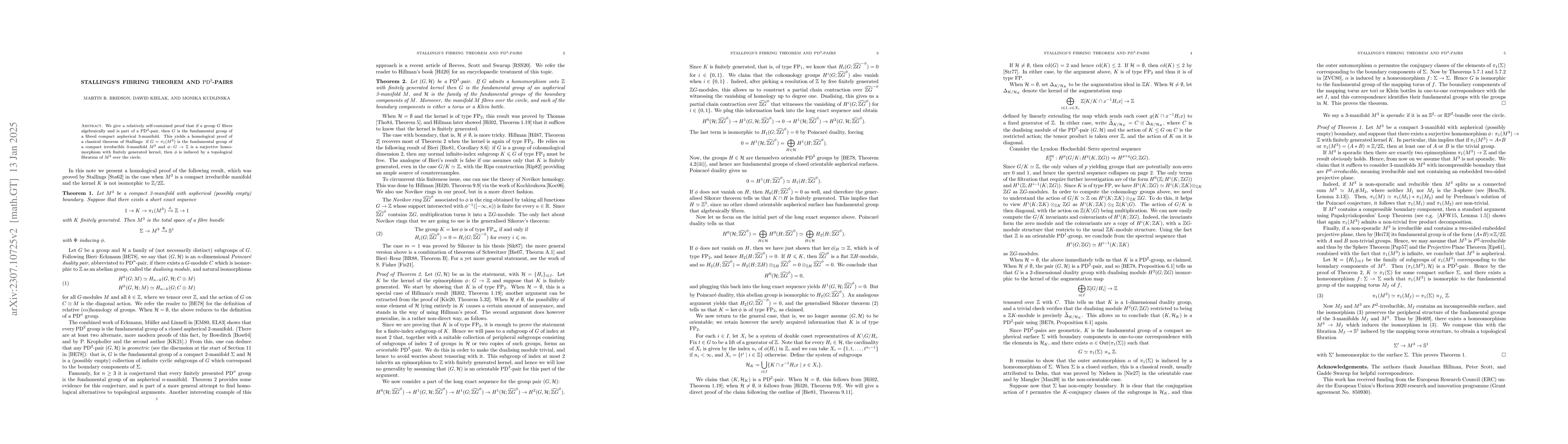 Thumbnail for Stallings's Fibring Theorem and $\mathrm{PD}^3$-pairs