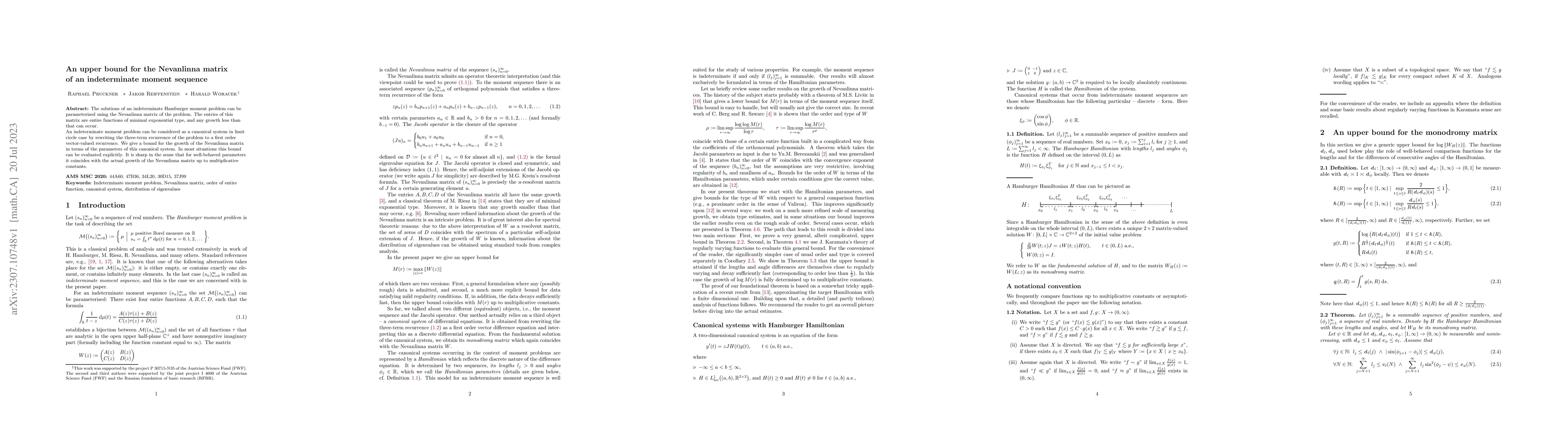 Thumbnail for An upper bound for the Nevanlinna matrix of an indeterminate moment
  sequence