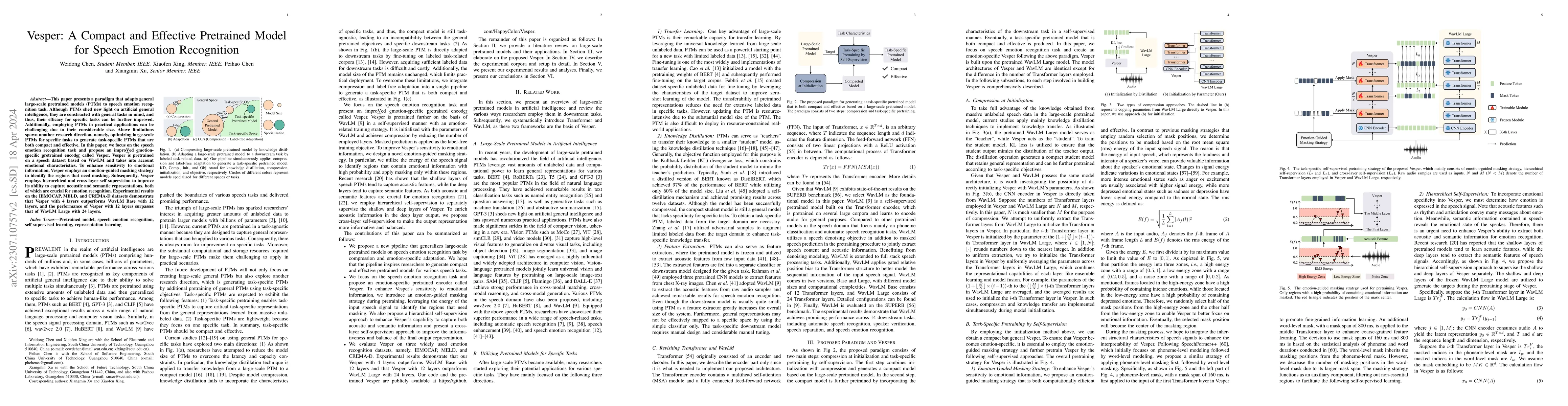 Thumbnail for Vesper: A Compact and Effective Pretrained Model for Speech Emotion
  Recognition