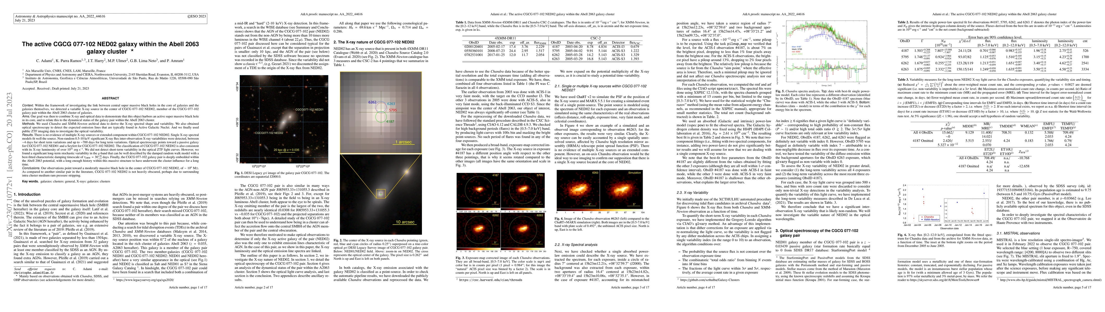 Thumbnail for The active CGCG 077-102 NED02 galaxy within the Abell 2063 galaxy
  cluster