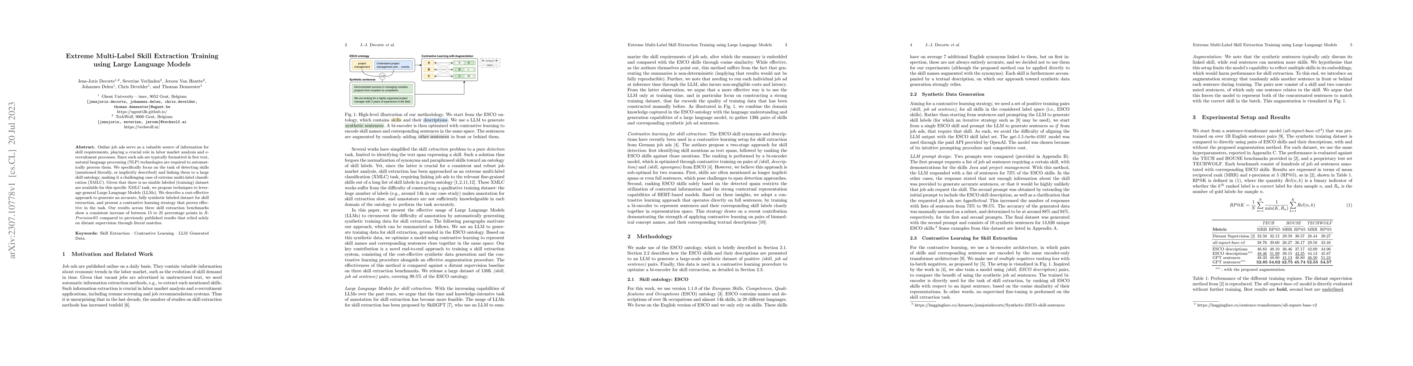 Thumbnail for Extreme Multi-Label Skill Extraction Training using Large Language
  Models
