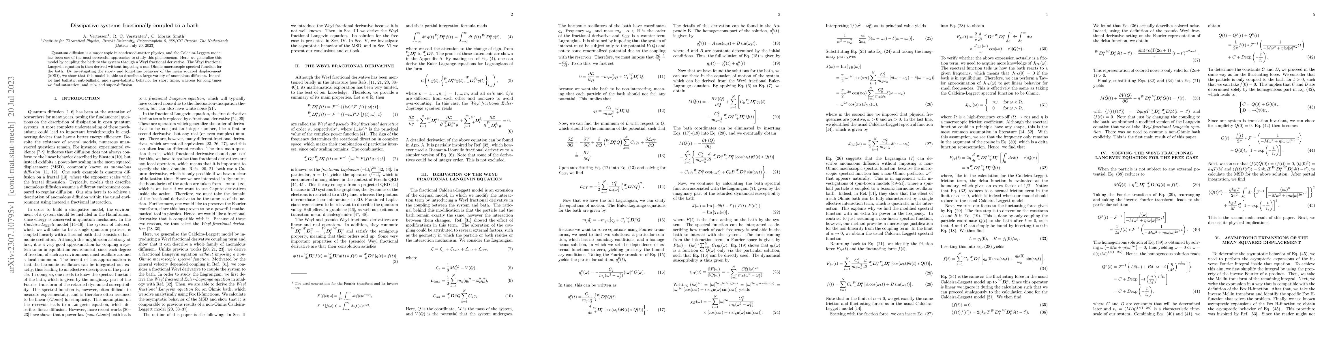 Thumbnail for Dissipative systems fractionally coupled to a bath