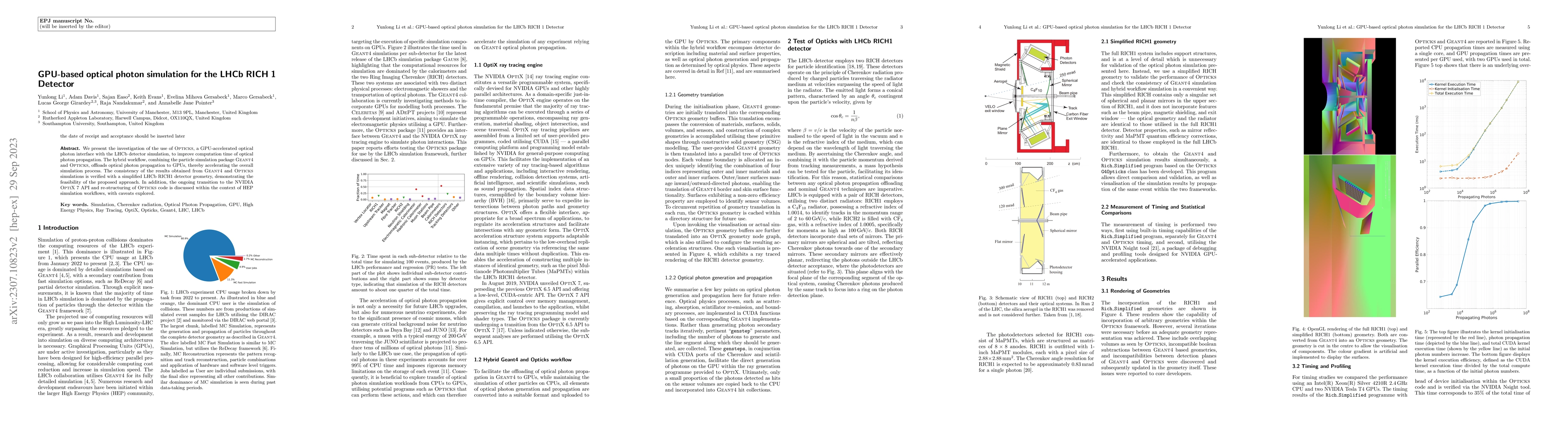 Thumbnail for GPU-based optical photon simulation for the LHCb RICH 1 Detector