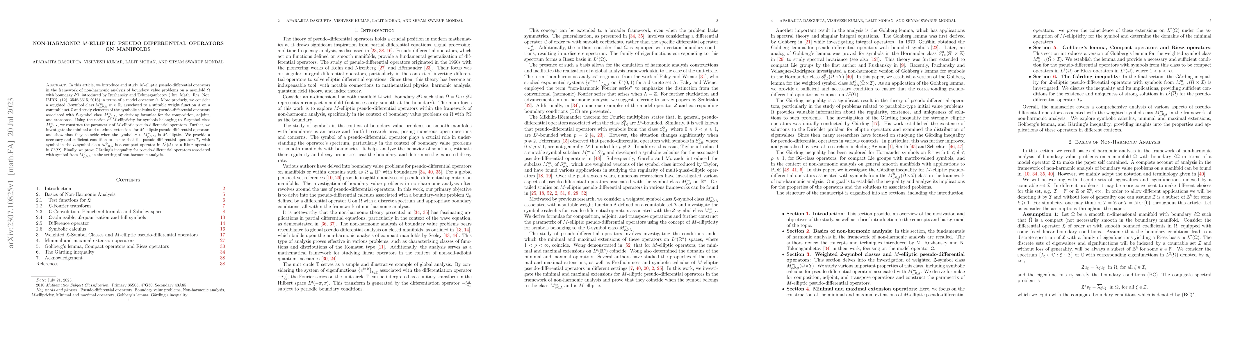 Thumbnail for Non-harmonic $M$-elliptic pseudo differential operators on manifolds