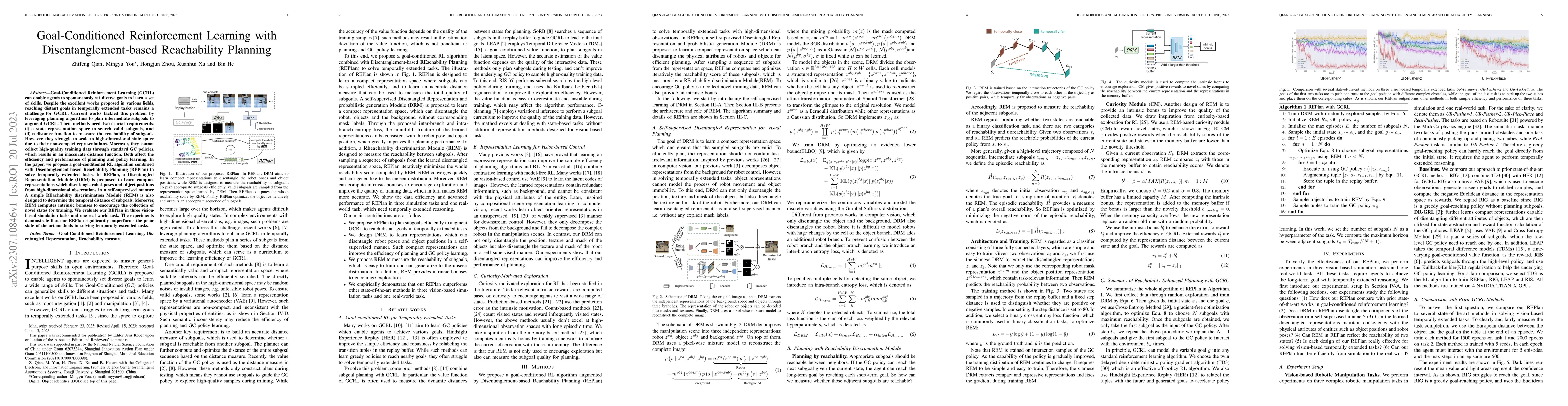 Thumbnail for Goal-Conditioned Reinforcement Learning with Disentanglement-based
  Reachability Planning