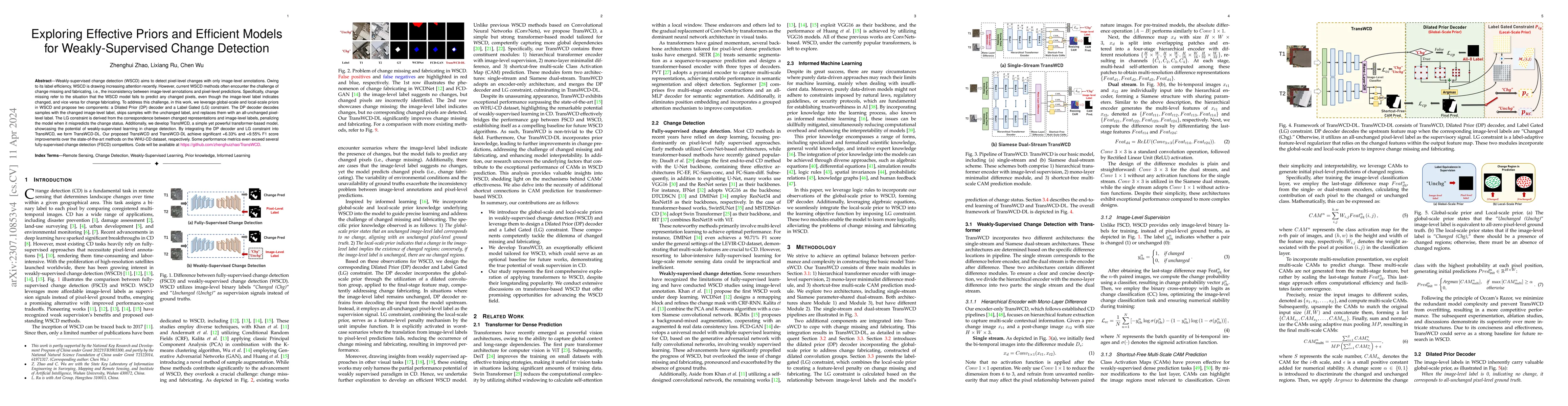 Thumbnail for Exploring Effective Priors and Efficient Models for Weakly-Supervised
  Change Detection