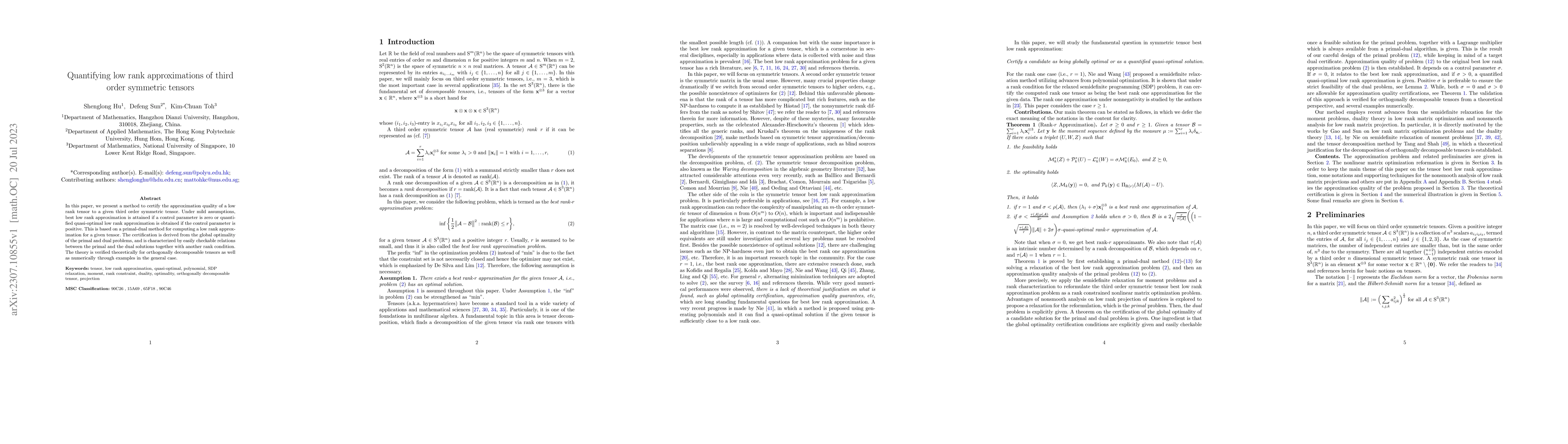 Thumbnail for Quantifying low rank approximations of third order symmetric tensors