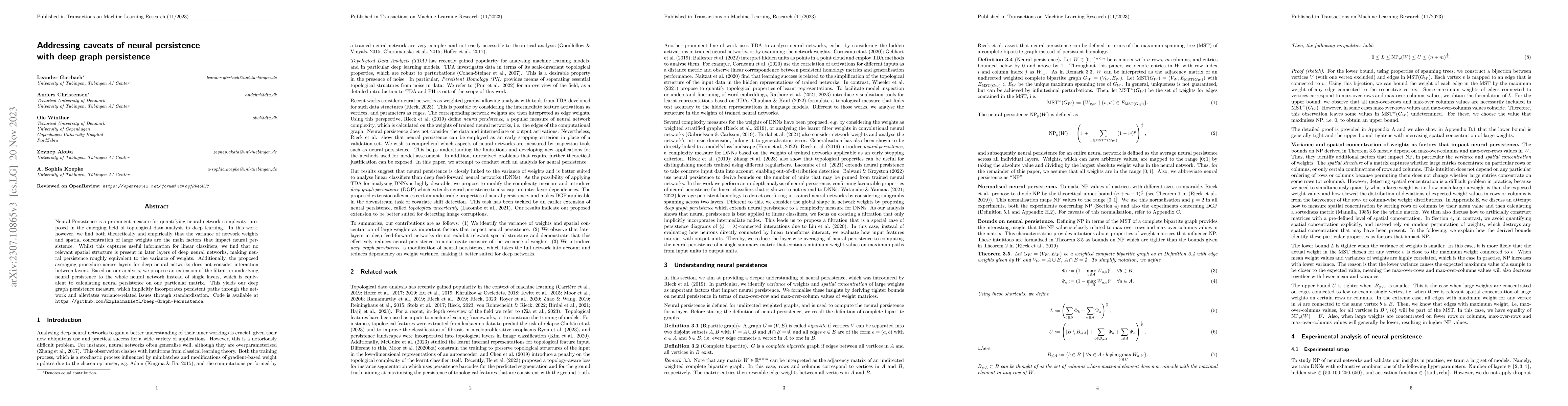 Thumbnail for Addressing caveats of neural persistence with deep graph persistence